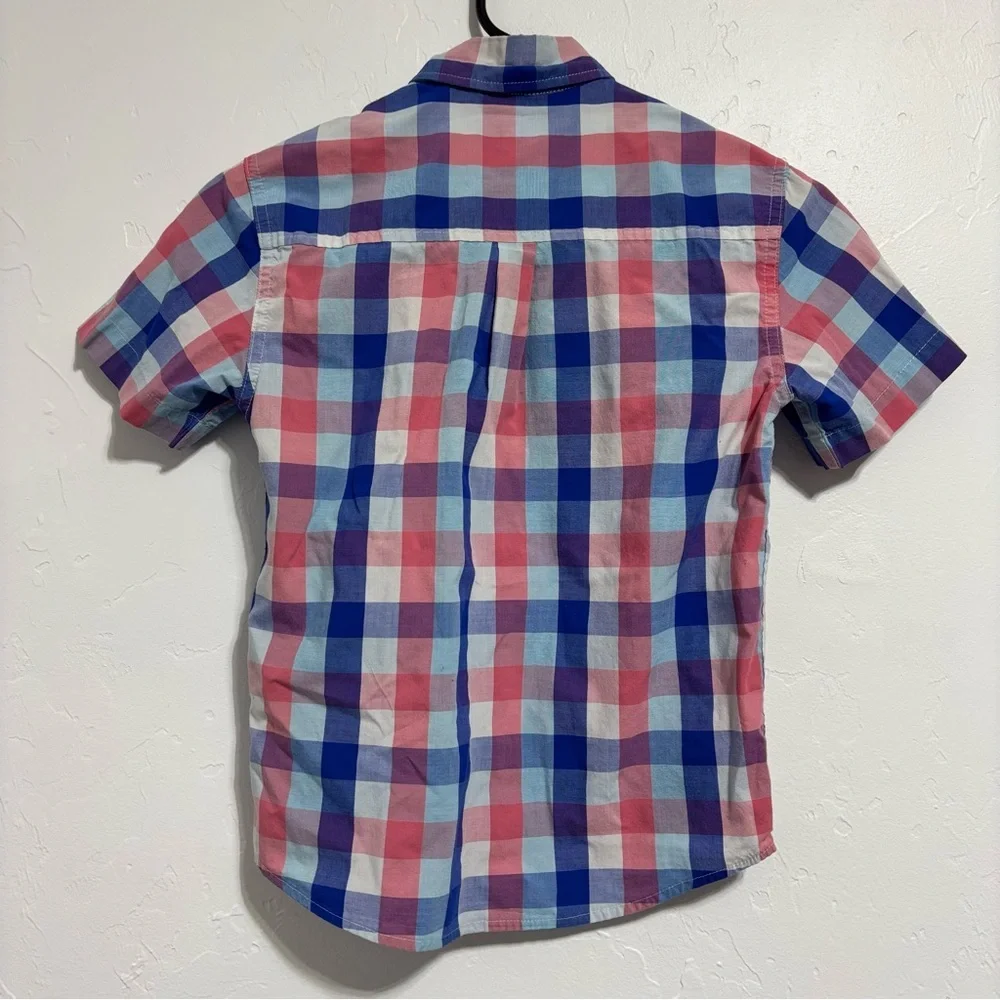 Chaps Ralph Lauren Boys Lot of 2 Size 8 Plaid Button Front Short Sleeve Shirt
